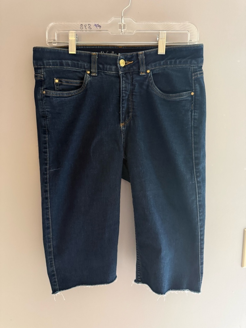 Rafaella Weekend Cutoff Bermuda Jean Shorts Women’s SZ 8 Elastic Waist Mid Rise